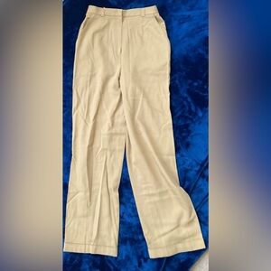 Jones New York Beige Wool-Blend Straight Leg Dress Pants 6